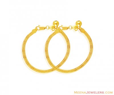 22K Gold Two Tone Kids Payal ( Gold Anklets )