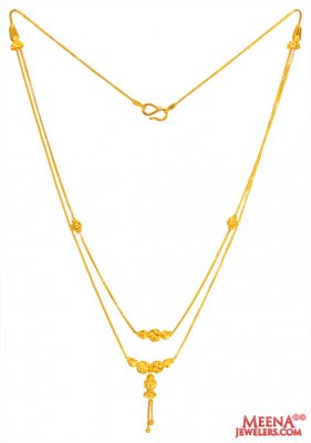 22K Gold Fancy Layered Chain ( 22Kt Gold Fancy Chains )