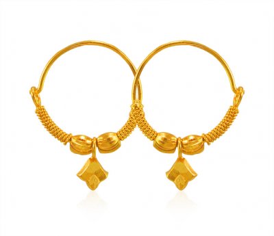 22K Bali Earrings ( Hoop Earrings )