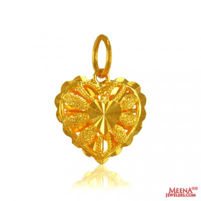 22K Gold Heart Pendant ( Fancy Pendants )