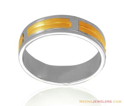 18K Wedding Band (2 Tone) ( Wedding Bands )