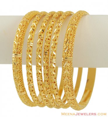 Indian Gold Bangles (set of 6) ( Set of Bangles )