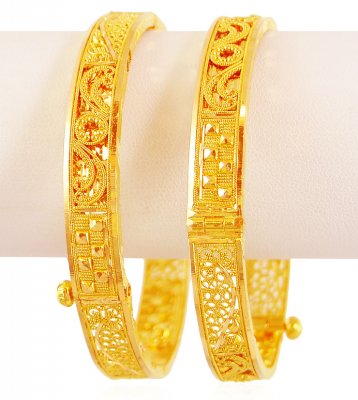 Handmade Filigree Gold Kada (2PC) ( Kadas )