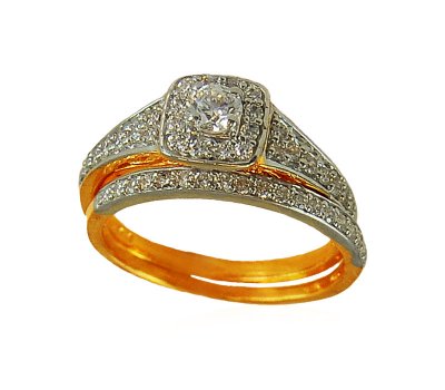 22K Engagement Ring with Band ( Ladies Signity Rings )