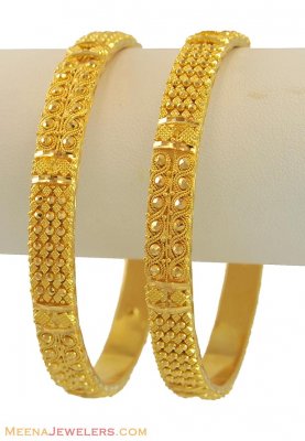 22k Indian Gold Bangles - BaGo10609 - 22K Gold Indian Bangles ...