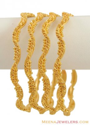 Gold Designer Bangles (22K) ( Set of Bangles )