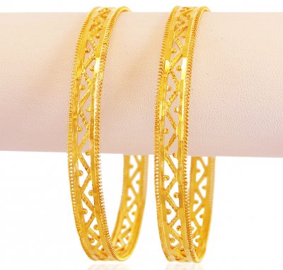 Gold Machine Kadas (2 pcs) ( Gold Bangles )