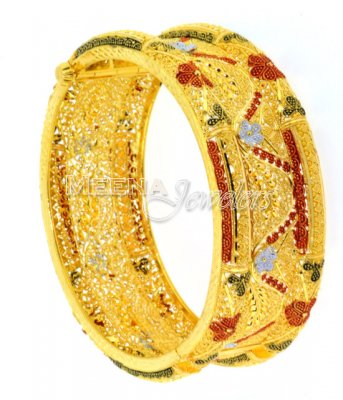 22Kt Gold Three tone Kada ( Kadas )