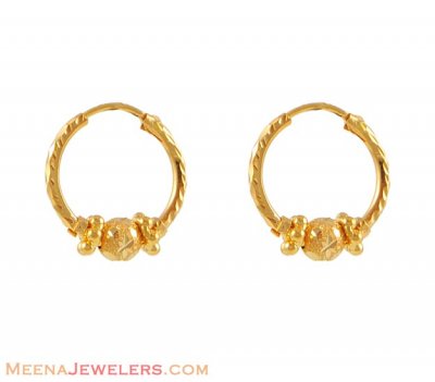 Gold earring with hanging ( Hoop Earrings )