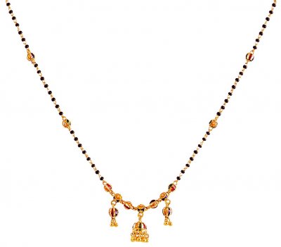 Gold Meenakari Jhumki Mangalsutra  ( MangalSutras )