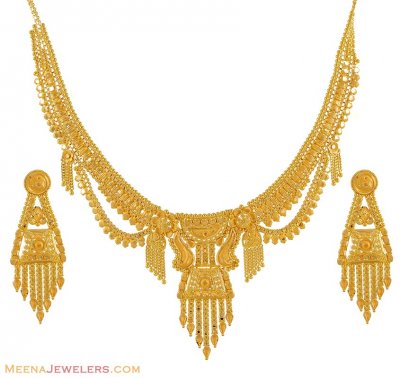 Gold Necklace Set (22Kt) ( 22 Kt Gold Sets )