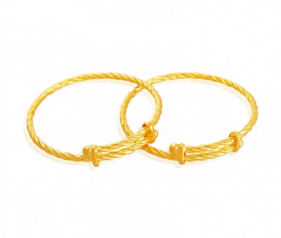 22K Gold Baby Kada (2PC) ( Baby Bangles )