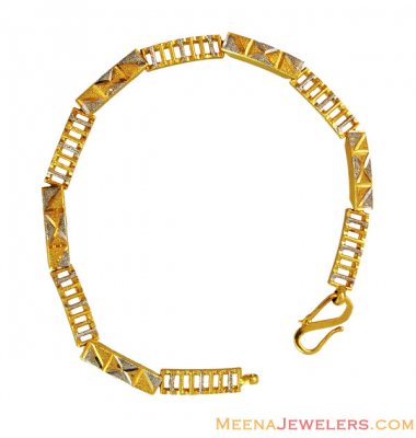 Fancy Two Tone Ladies Bracelet 22K  ( Ladies Bracelets )