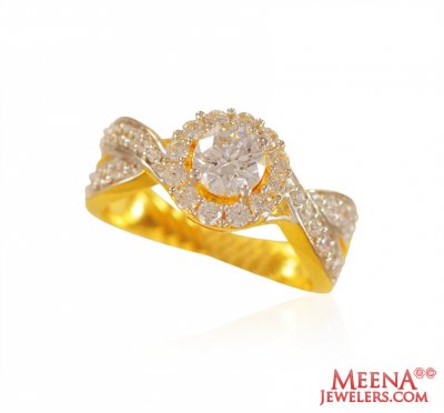  22K Gold Ring CZ stones ( Ladies Signity Rings )