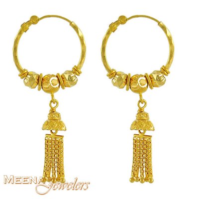 Gold Hoops with Hangings ( Hoop Earrings )