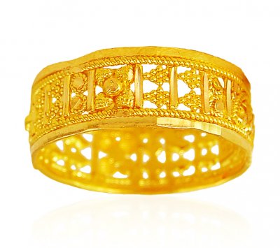 22k Gold Filigree Band  ( Ladies Gold Ring )