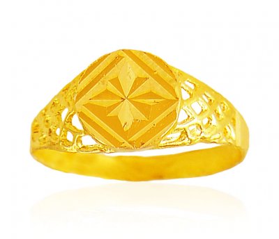 22K Gold Teenage Boys Ring ( Mens Gold Ring )