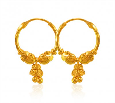 22K Yellow Gold Hoop Earrings ( Hoop Earrings )