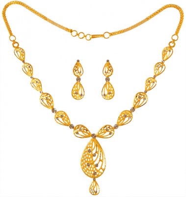 22 Karat Gold Two Tone Set - StLs22934 - 22 Karat Gold Necklace and ...