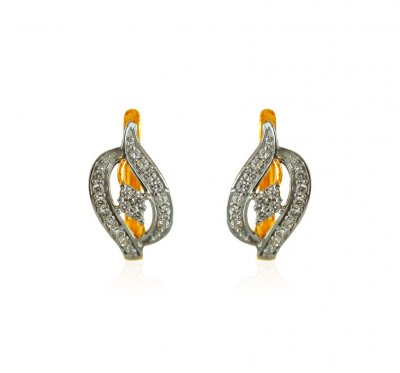 22K Gold CZ Earrings ( Clip On Earrings )