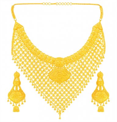 22Kt Gold Necklace Earring Set ( 22 Kt Gold Sets )