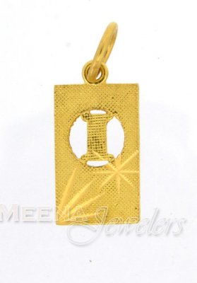 22Kt Initial Pendant (I) ( Initial Pendants )