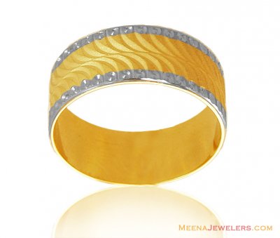 18K Two Tone wedding Band ( Wedding Bands )