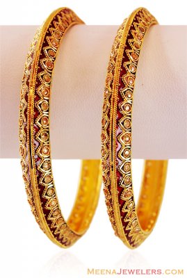 Filigree Meenakari Gold Kadas ( Kadas )