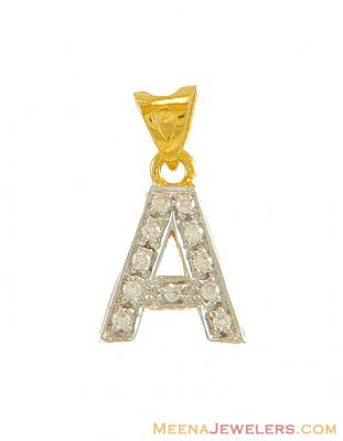 22Kt Initial A Pendant ( Initial Pendants )