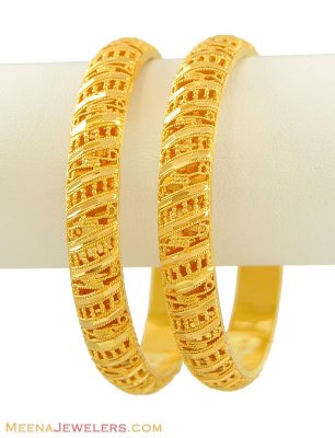 22K Yellow Gold Bangles (2 pcs)  ( Gold Bangles )