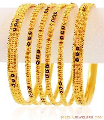 Gold Meenakari Bangles (6 Pc) ( Set of Bangles )