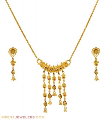 22K Gold Designer Polki Set ( Light Sets )