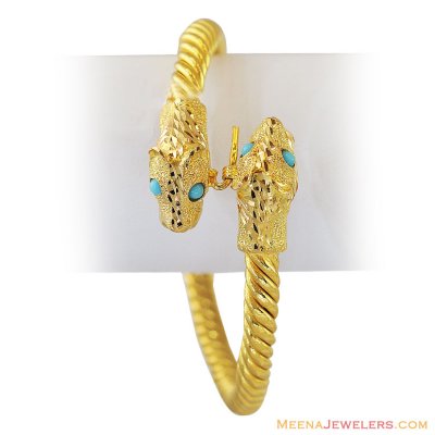 21K Fancy Pipe Kada (1 Pc)  ( Gold Bangles )