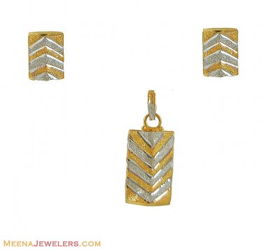 22 Karat 2 tone Pendant Set ( Fancy Pendant Set )