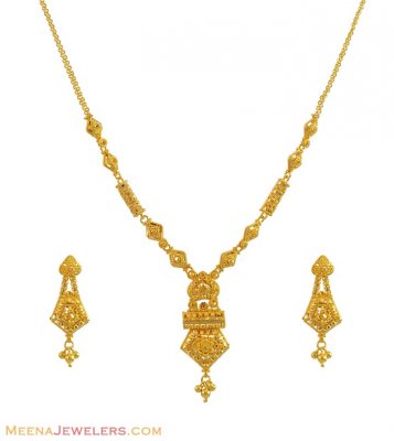 22K Gold Necklace Set ( Light Sets )