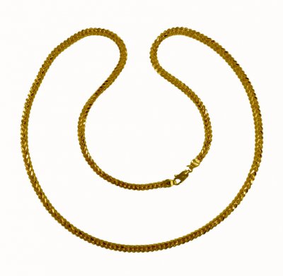22 Karat Gold Fox Tail Chain  ( Men`s Gold Chains )
