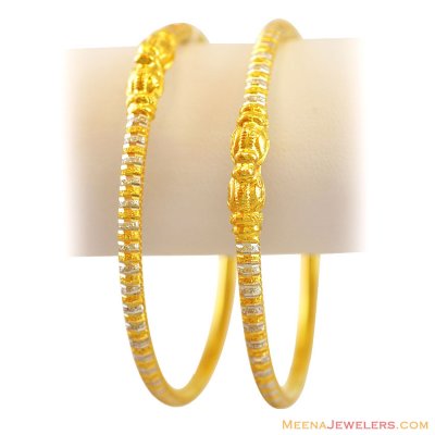 22K Gold 2 Tone Bangles ( Gold Bangles )