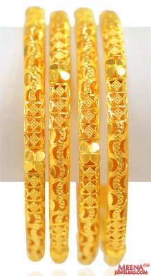 22kt Gold Pipe Bangle (4PC) ( Gold Bangles )