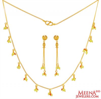 22k Gold Necklace Set ( Light Sets )