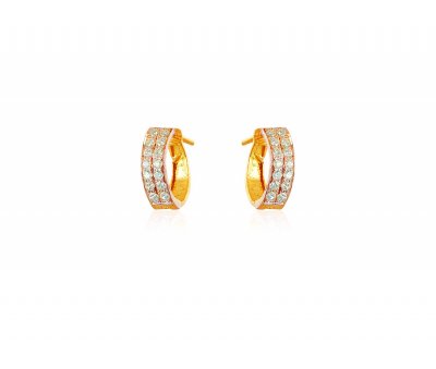 22K Cubic Zircon Clip On Earrings ( Clip On Earrings )