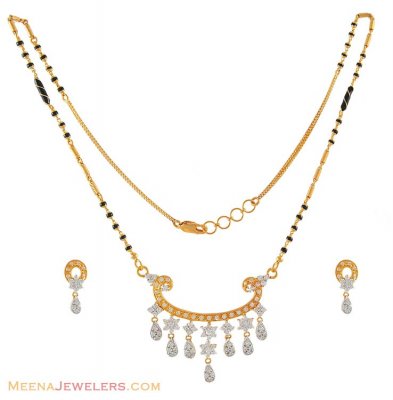 22Kt Signity Mangalsutra Set ( Gold Mangalsutra Sets )