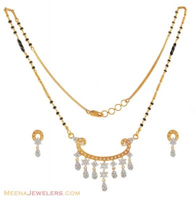 22Kt Signity Mangalsutra Set ( Gold Mangalsutra Sets )