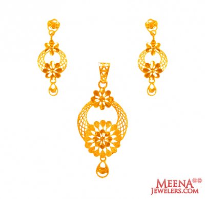 22Kt Gold Fancy Pendant Set ( Fancy Pendant Set )