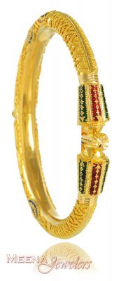 22Kt Gold Bangle with Enamel (Kara) ( Kadas )