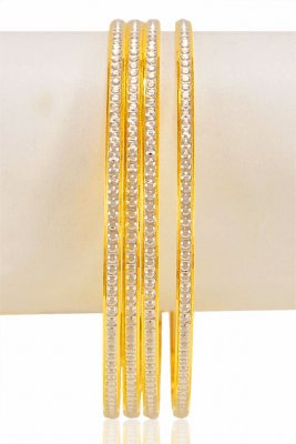 22kt Gold Two Tone Bangles (4Pcs) ( Two Tone Bangles )