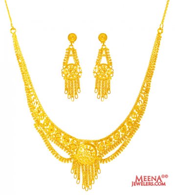 22KT Gold Set with Earrings ( 22 Kt Gold Sets )