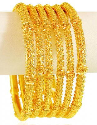 (6 pcs) Designer Filigree Bangles  ( Set of Bangles )