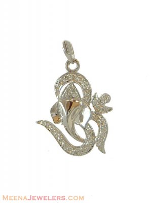 Om and Ganesh Pendant (Diamond studded) ( Diamond Pendants )