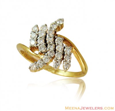 18K Yellow Gold Fancy Diamond Ring ( Diamond Rings )