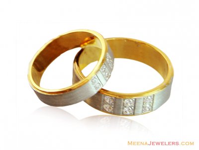 Fancy 2 Tone Wedding Band Sets 22k  ( Wedding Bands )